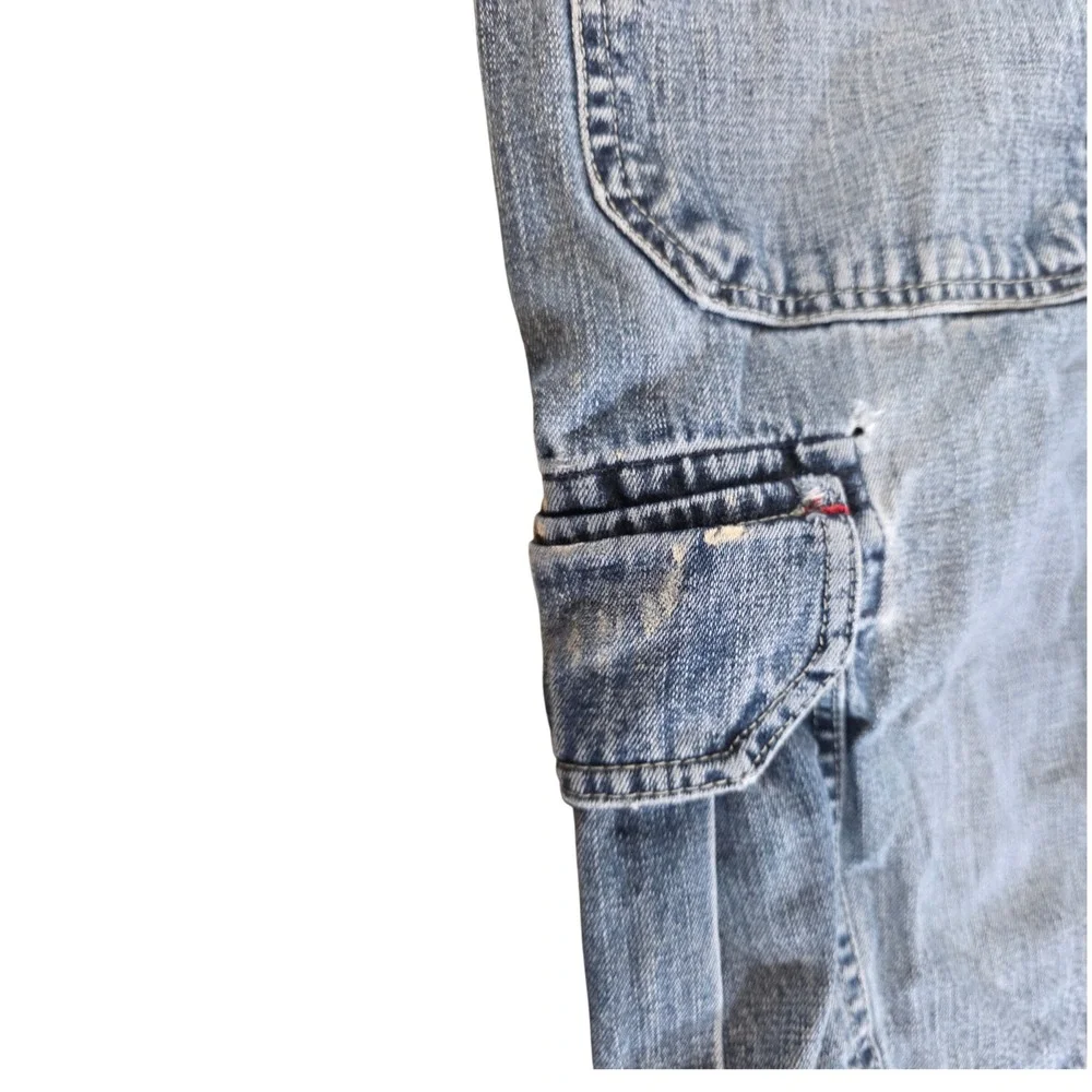 JNCO Vintage 90s / Y2K Tribal Cargo Jeans Men 34x32 Baggy Wide Leg Crown Logo